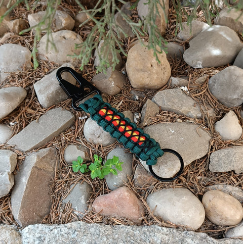 Llavero trenzado de paracord con mosqueton España Guardia Civil