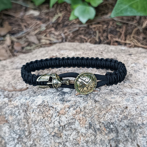 Pulsera ESPARTANO paracord negra Black Spartan