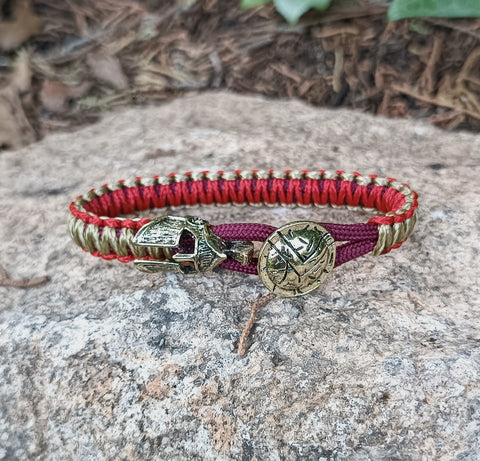 Pulsera ESPARTANO paracord roja Leónidas